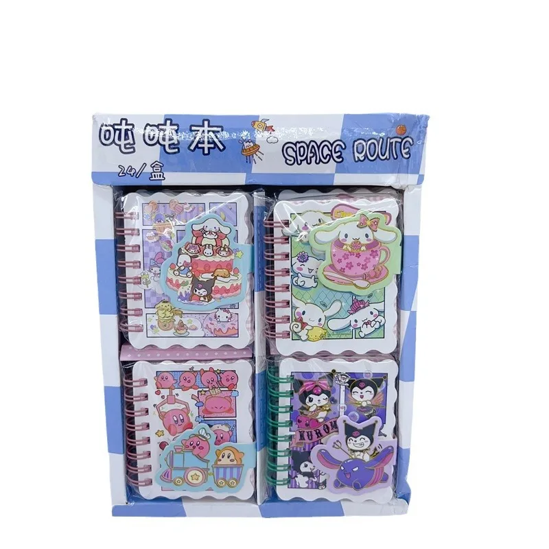 24pcs New Sanrio My Melody Cinnamoroll A7 Coil Cute Notebook Student Color Pages Portable Notebook Stationery Gifts