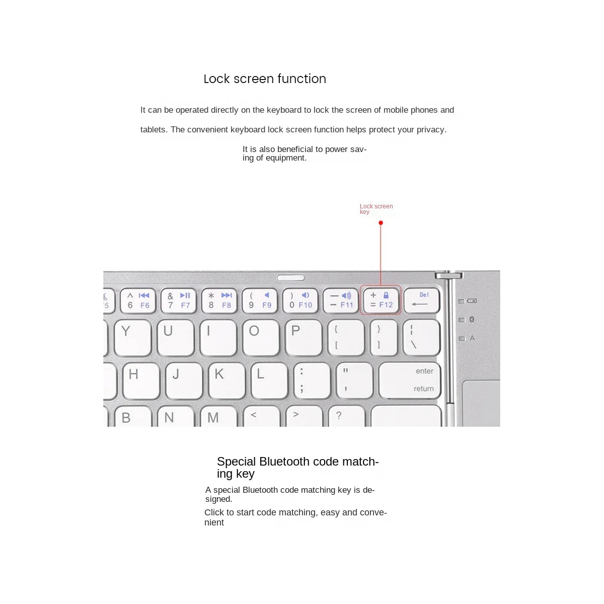 Portable Mini Three Folding Bluetooth Keyboard Wireless Foldable Touchpad Keypad for IOS,Android,Windows Tablet Black