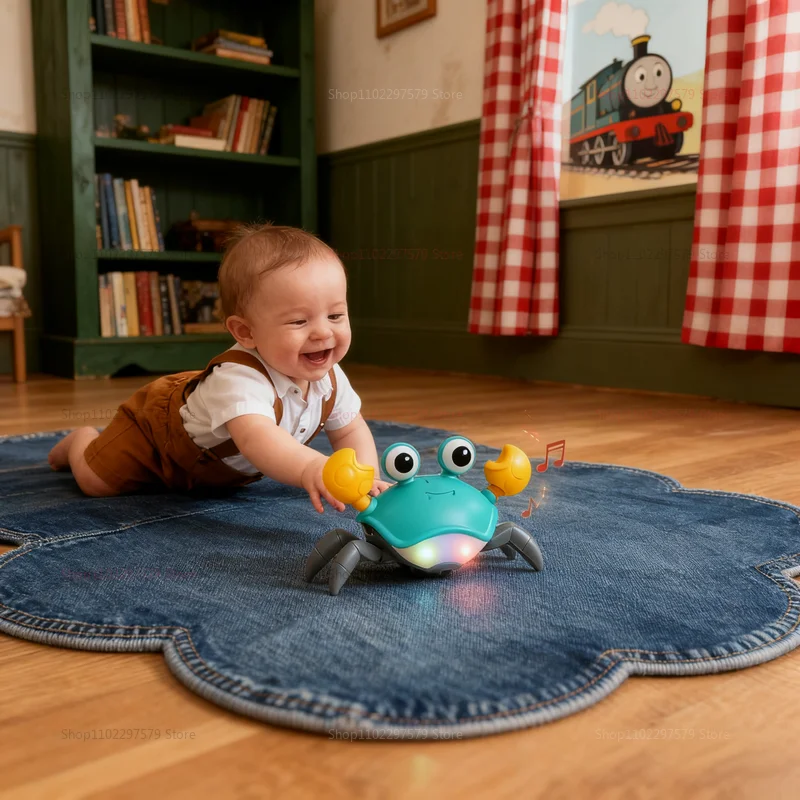 لعبة سرطان البحر الزحف التفاعلية للأطفال الصغار موسيقى الرقص التعلم الحسي هدايا الطفل التعليمية متعة الاستشعار ألعاب الحركة