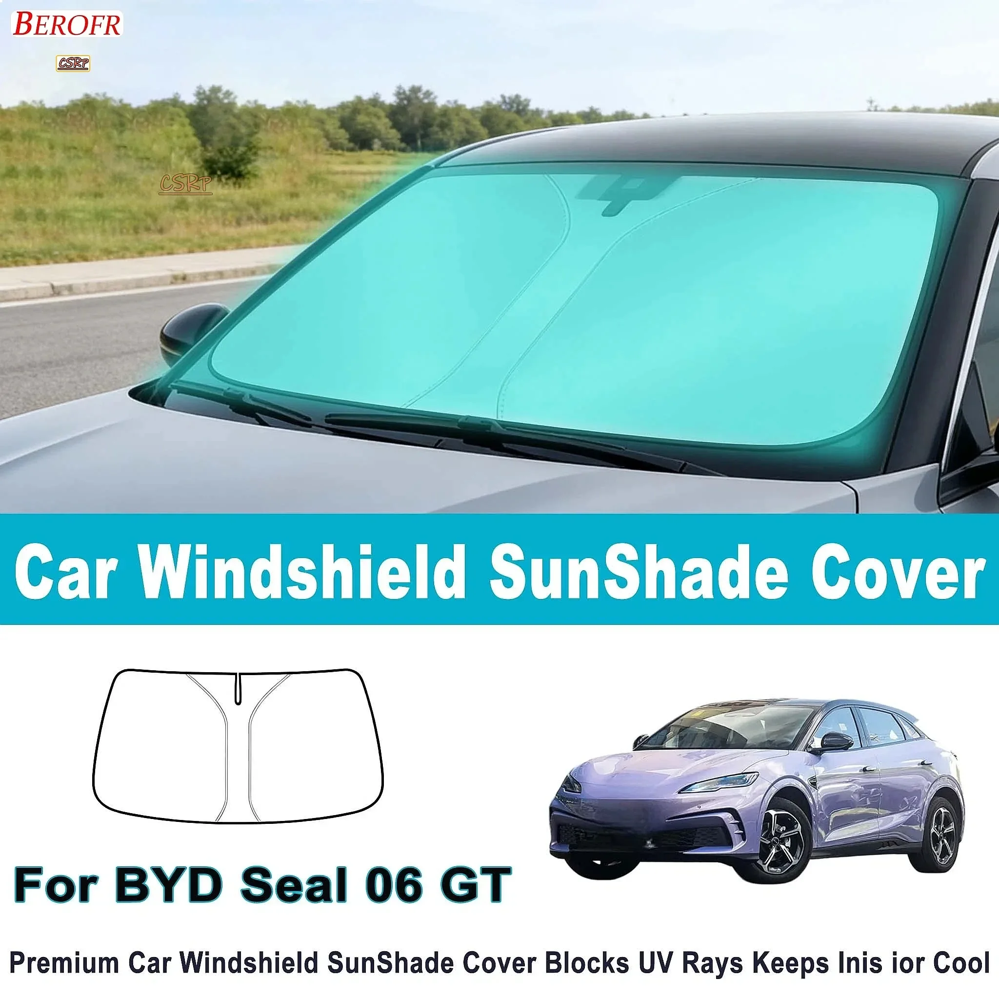 For BYD Seal 06 GT 2024-2026  Car Windshield Sunshade Cover Front Window Sun Shade Heat Insulation Summer Auto Accessories