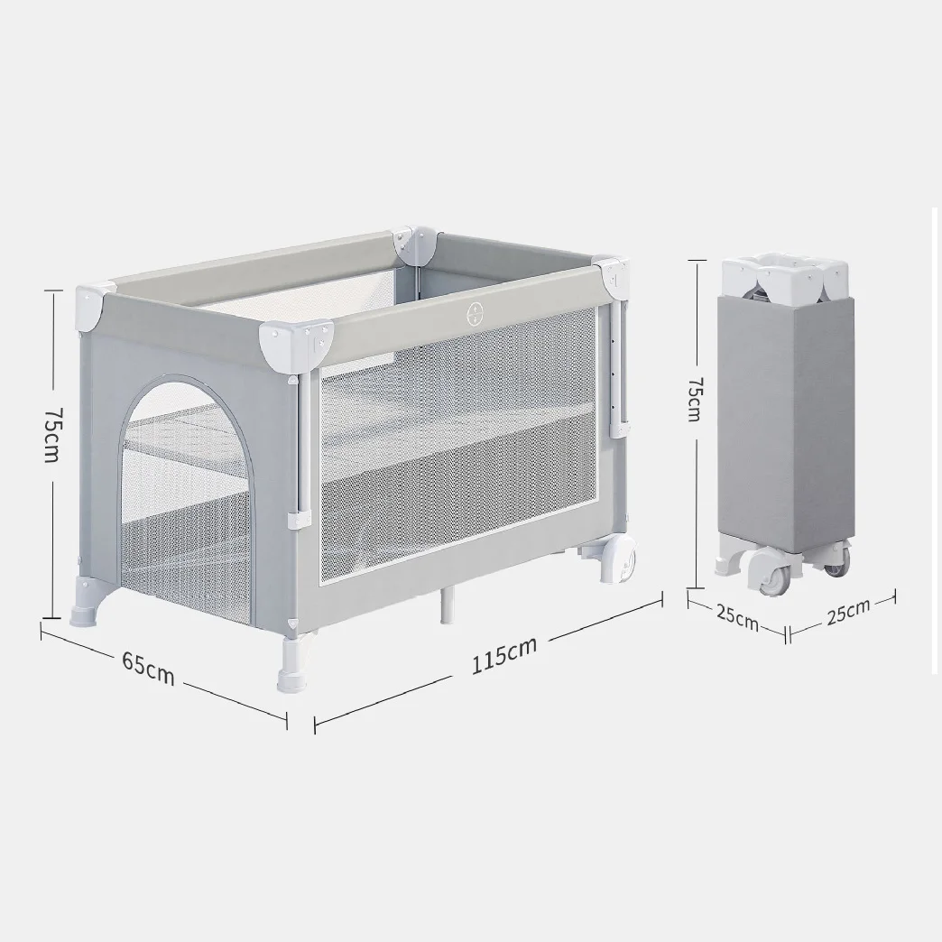 Wholesale Modern Design Folding Portable Crib Soft Play Bed Head Sleeper Multifunctional Neonatal Nursery Bed