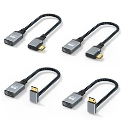 4K Mini-HDMI-compatible to HDMI-compatible Adapter Cable 20cm Braided Extension Cord for Camera Camcorder Laptop HDTV Monitor