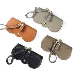 Litchi Embossed Glasses Cover Cute Hanging PU Leather Sunglasses Reading Glasses Storage Bag Portable Travel Eyewear Holder