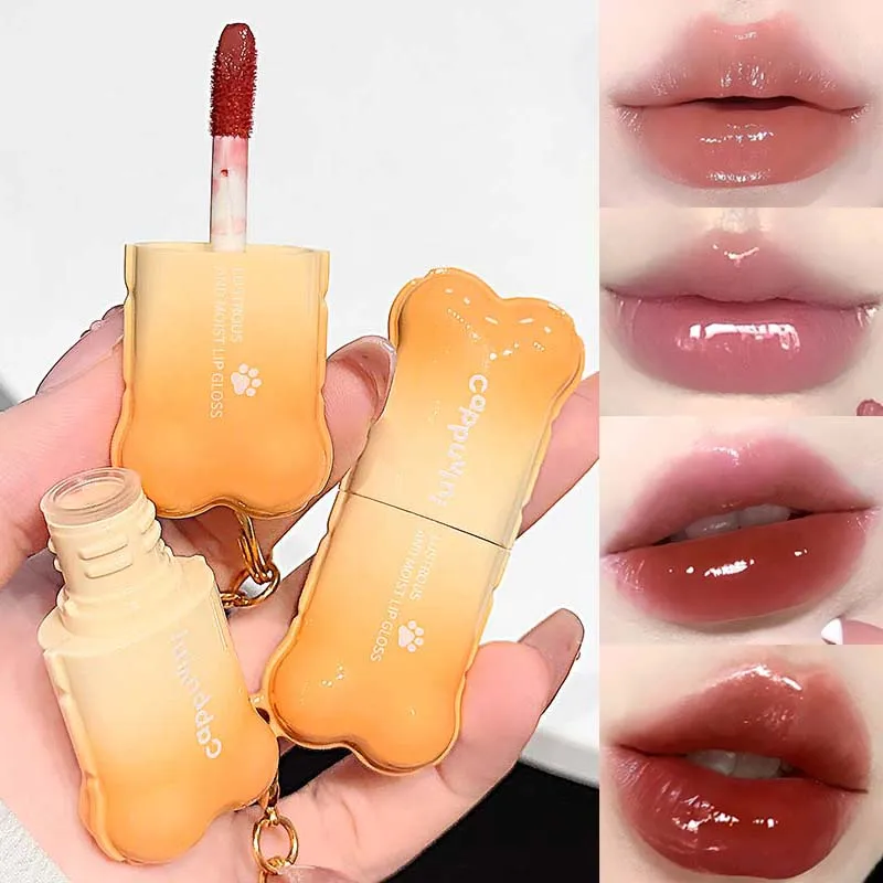 Cappuvini Water Light Lip Gloss Moisturizing Silky Smooth Texture Highly Coloring Long-Lasting Makeup Lip Glaze Pendant Lip Tint