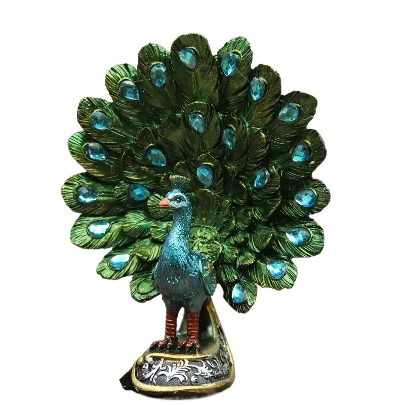 

Современный роскошный орнамент из смолы в виде павлина, украшение для дома, гостиной, книжной полки, офисного магазина, скульптура, ремесла