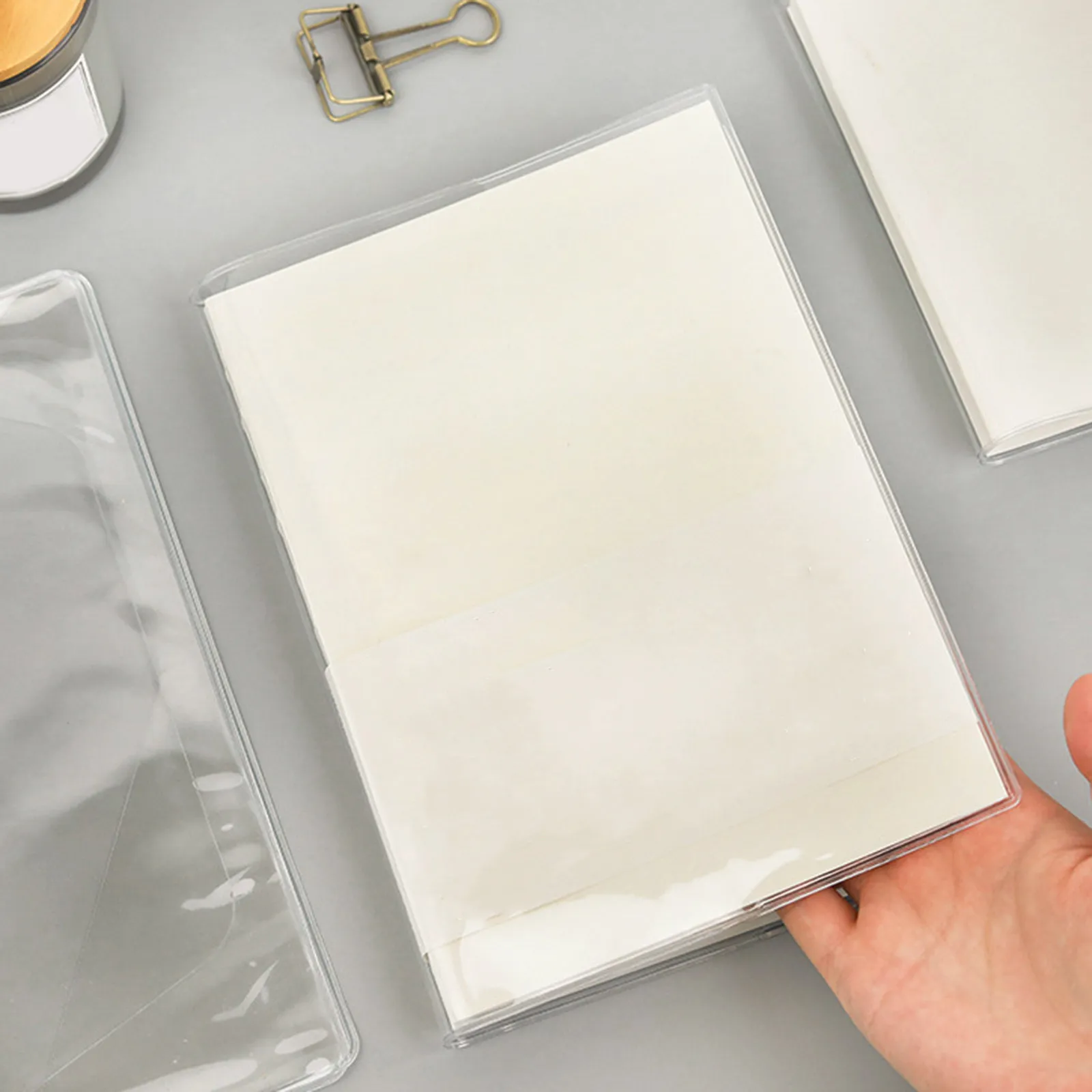 2Pcs Transparent PVC Protective Book Cover Clear Film Scrapbook Notepad A5 Book Protection Film Anti-Wear Cover for Scrapbook
