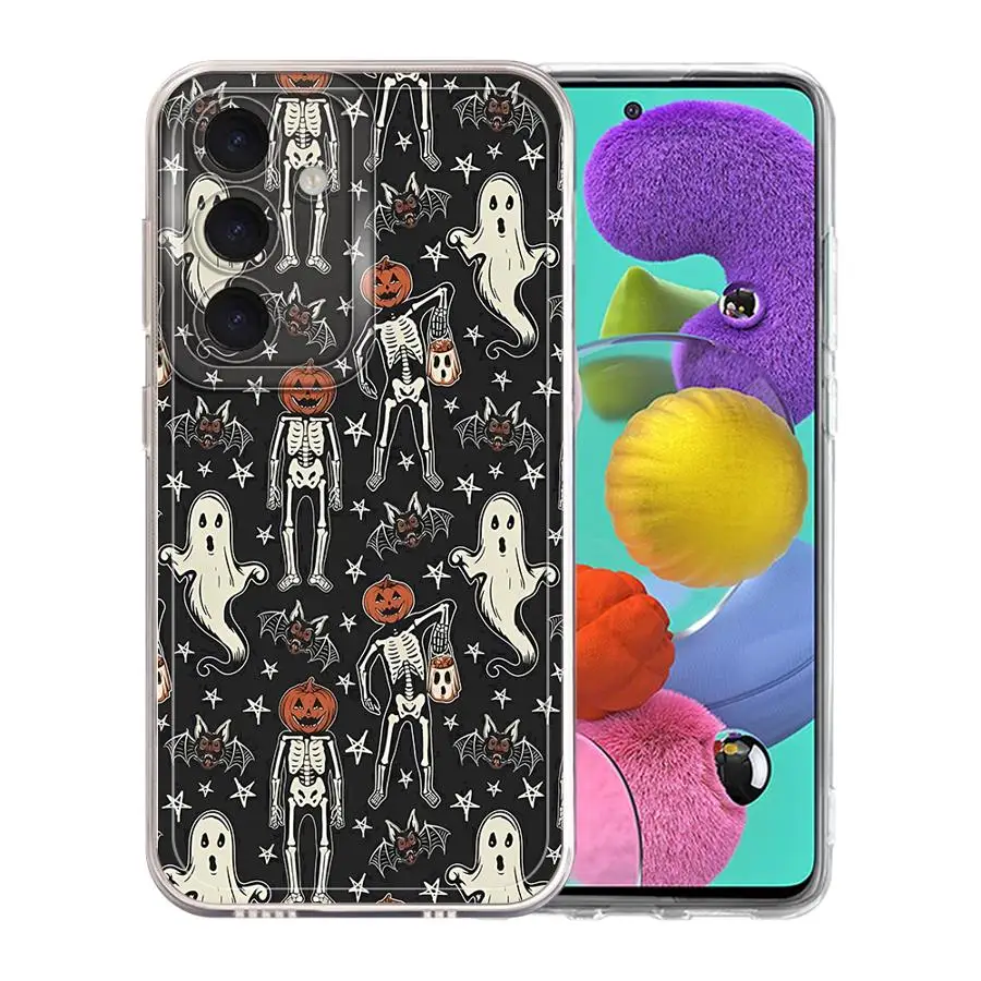 เคสโทรศัพท์แบบนิ่มสำหรับ Samsung Galaxy A52 A52s A32 A71 A12 A72 A31 A50 A51 A21s A16 A17 ลายมอนสเตอร์ผีฮาโลวีน
