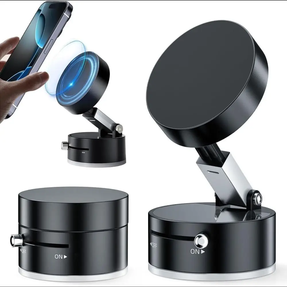 

Foldable Vacuum Magnetic Phone Holder Retractable Adjustable Car Phone Holder Mini Easy to Operate Smartphone Bracket