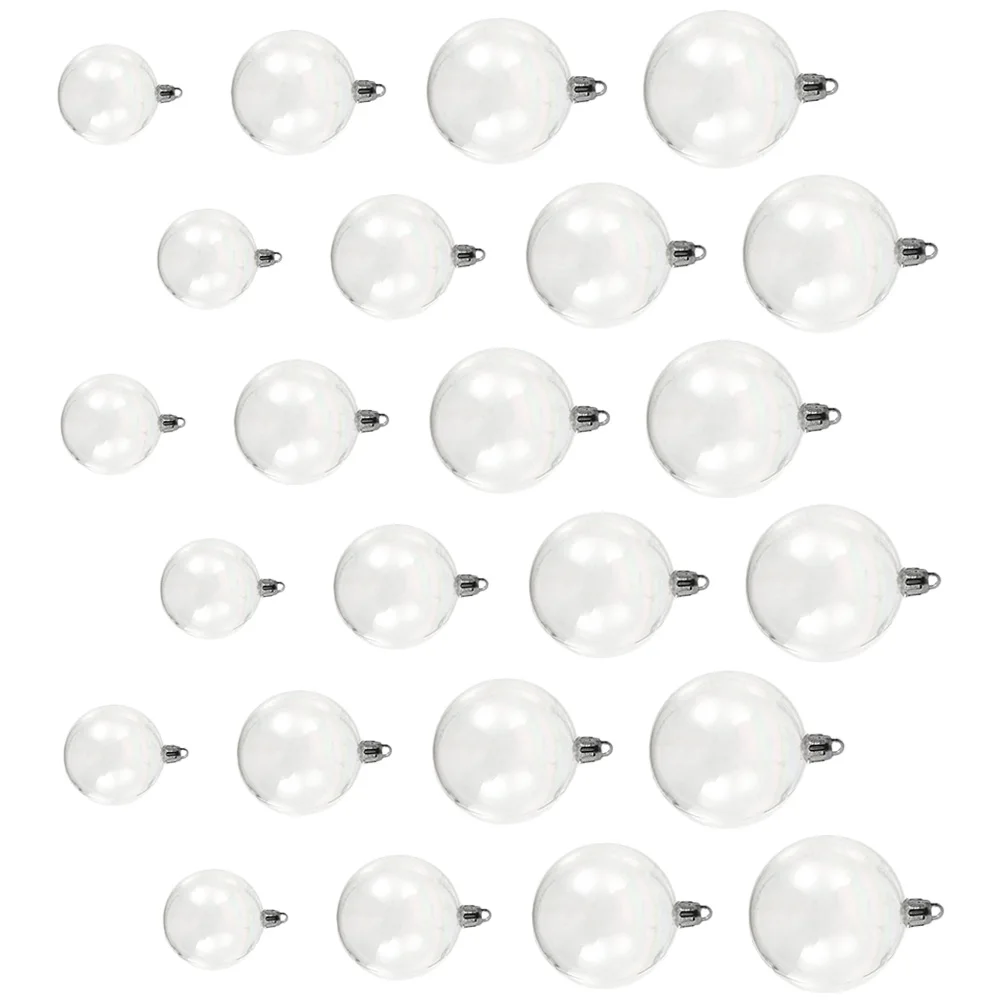 

40pcs Christmas Decoration Balls 3cm-6cm Transparent Plastic Ornaments with Caps for Xmas Tree Party Supplies Hanging Decor