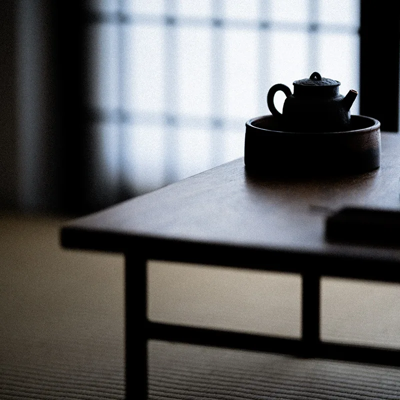 Solid Wood Tea Tray, Ebony Pot Bearing, Dry Bubble Table