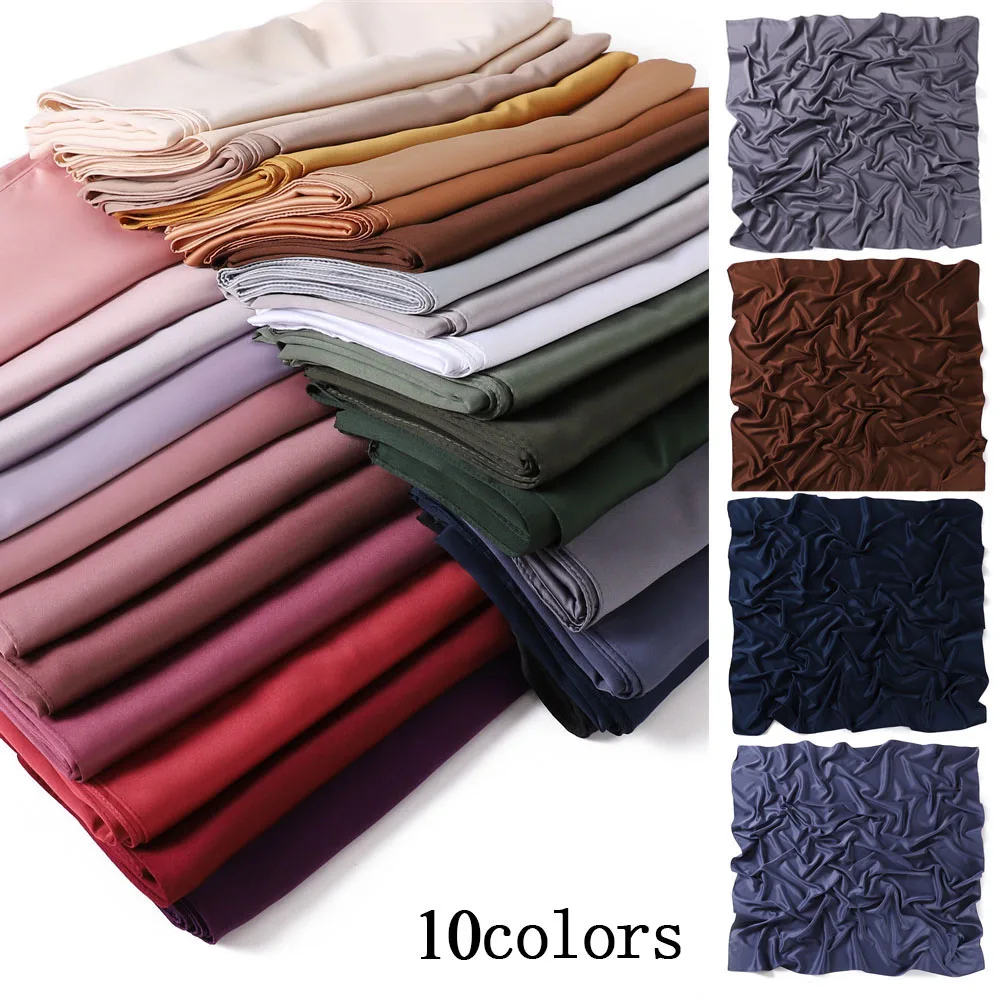 New Large Square Hijab Women Muslim Scarf Shawls Solid Headscarf Wraps Big Size Plain Islamic Turban Neckerchief Casual