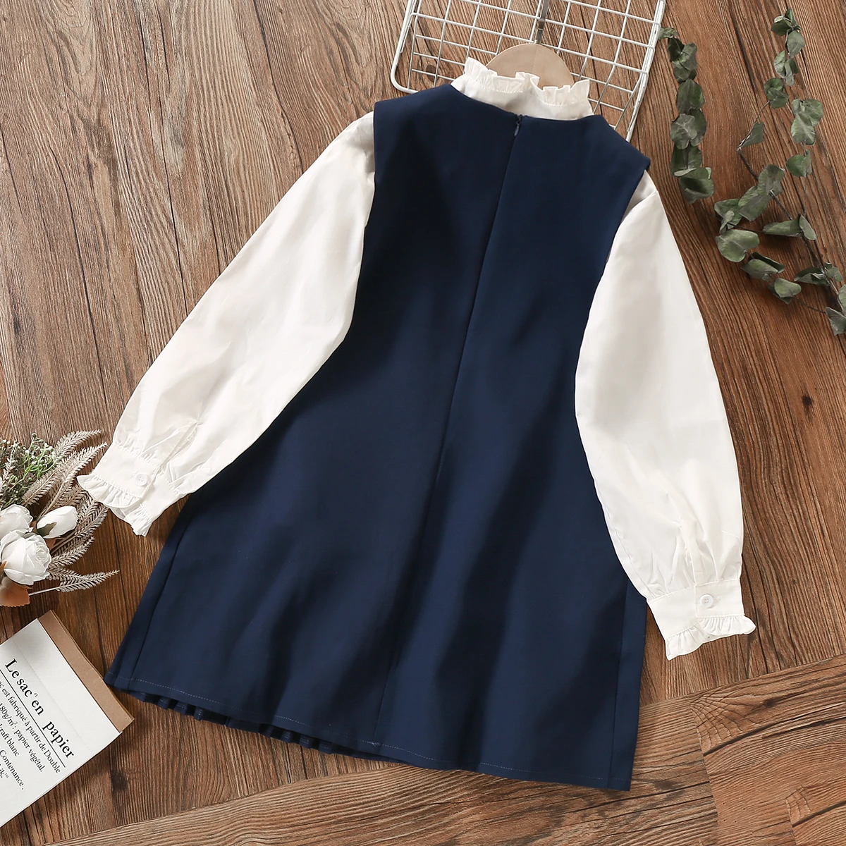 School Uniform Preppy Girls Clothes for Teenagers Baby Elegant Dress Shirt 2Pcs Spring Autumn Children Costumes 8 10 12 13 Years