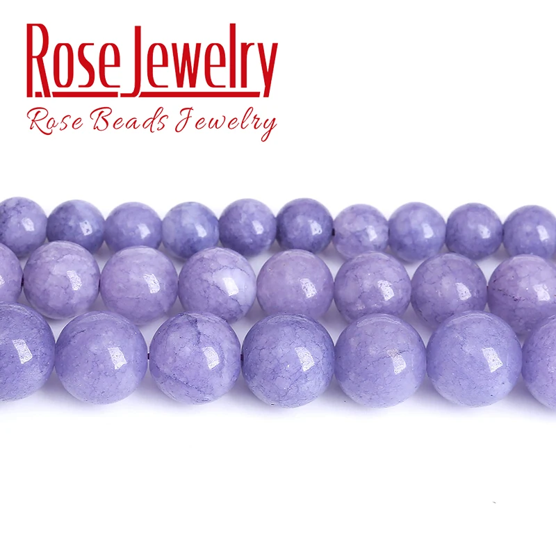 Lavender Purple Chalcedony Beads For Jewelry Making Natural Stone Beads DIY Bracelets Necklace Accessories 4 6 8 10 12mm 15\