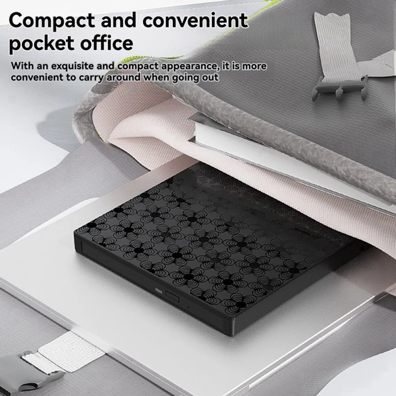 External DVD Drive USB 3.0 Type C USB C Portable DVD Player External CD-RW Drive Burner Reader for Laptops Desktop PC-ABVP