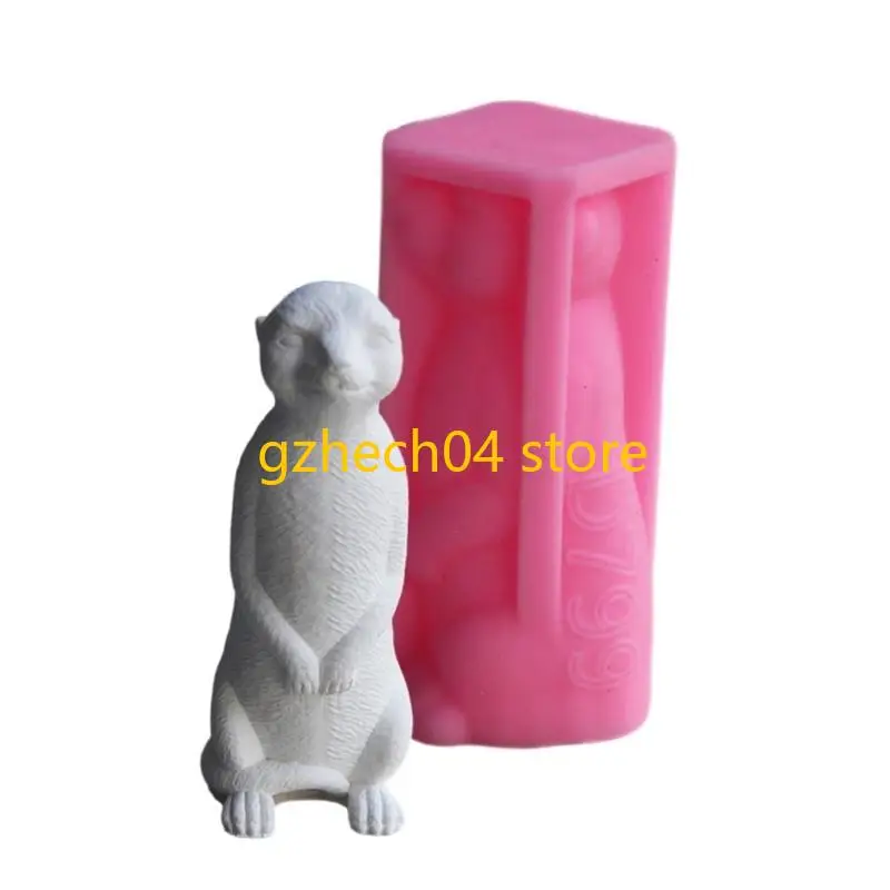 

D55D Silicone Mold for Realistic Meerkats Aromatherapys Soap Mould Jewelry Tool for Unique Home Decoration Enthusiasts