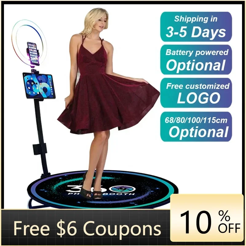 

DZ WJW CJM Advanced customized products Automatic Slow Spinning Portable Backdrop 360 Degree Photo Booth Photobooth