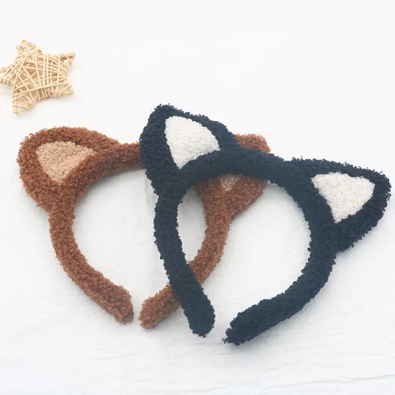 Adults Kids Plush Fox Cat Ears  Cloth Headband Hairband Hair Hoops for  Party  Face Wash Costume Christmas Halloween