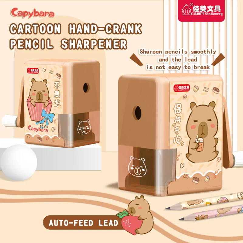 Sacapuntas Capybara, afilado rápido, fácil de usar para niños, estudiantes, escuela, oficina, papelería, lindo Anime Merch, regalo Kawaii