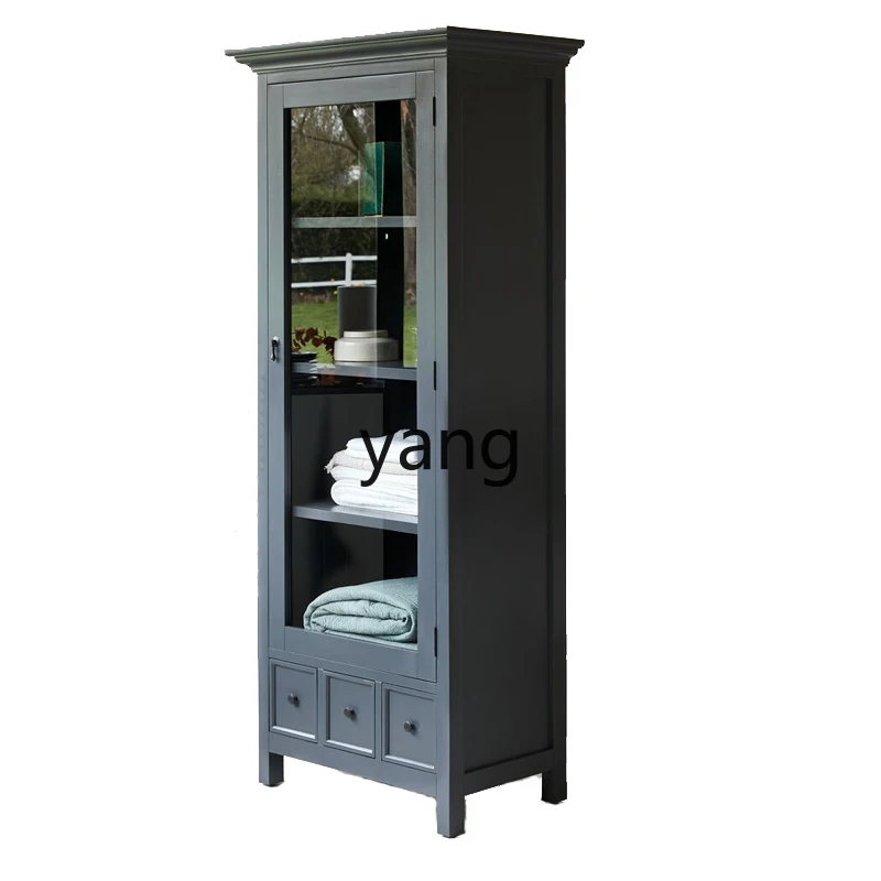 

CX Simple Modern Single Door Wine Cabinet Living Room Glass Door Showcase