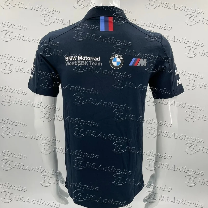 تي شيرت BMW Motorsport للدراجات النارية، تي شيرت فريق السباق، صيفي سريع الجفاف، قميص بولو قابل للتنفس، أزرار طية صدر السترة للسيارات Motorrad