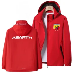 Abarth Scorpion Print Mens Jacket Hiking Camping Lightweight Shell Hooded Windbreaker Outwear Outdoor Windproof Waterproof Coats