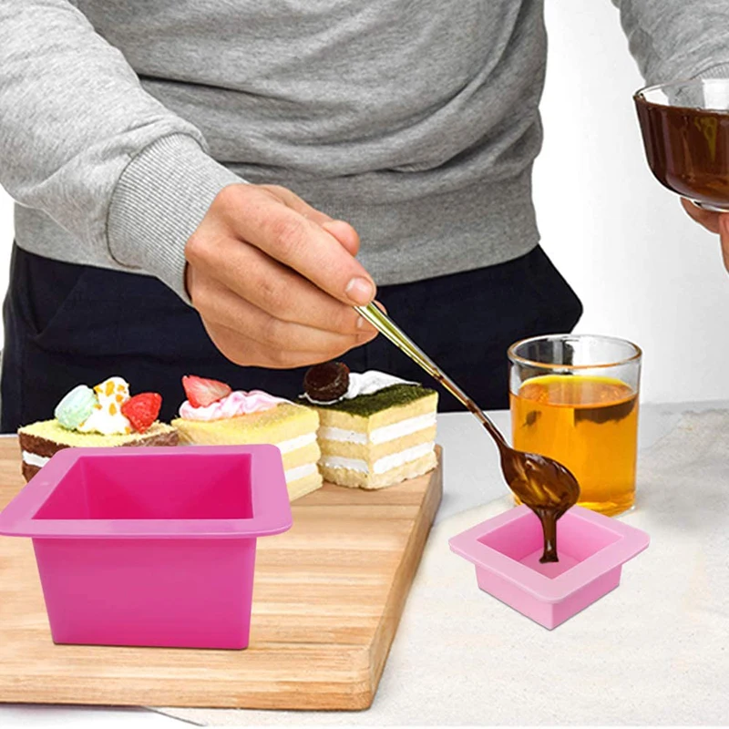 Non-Stick Square Baking Silicone Molds， Bread Pan Bakeware Tray for Cheese Cake Tier Cake Handmade Toast Mold Soap Mold