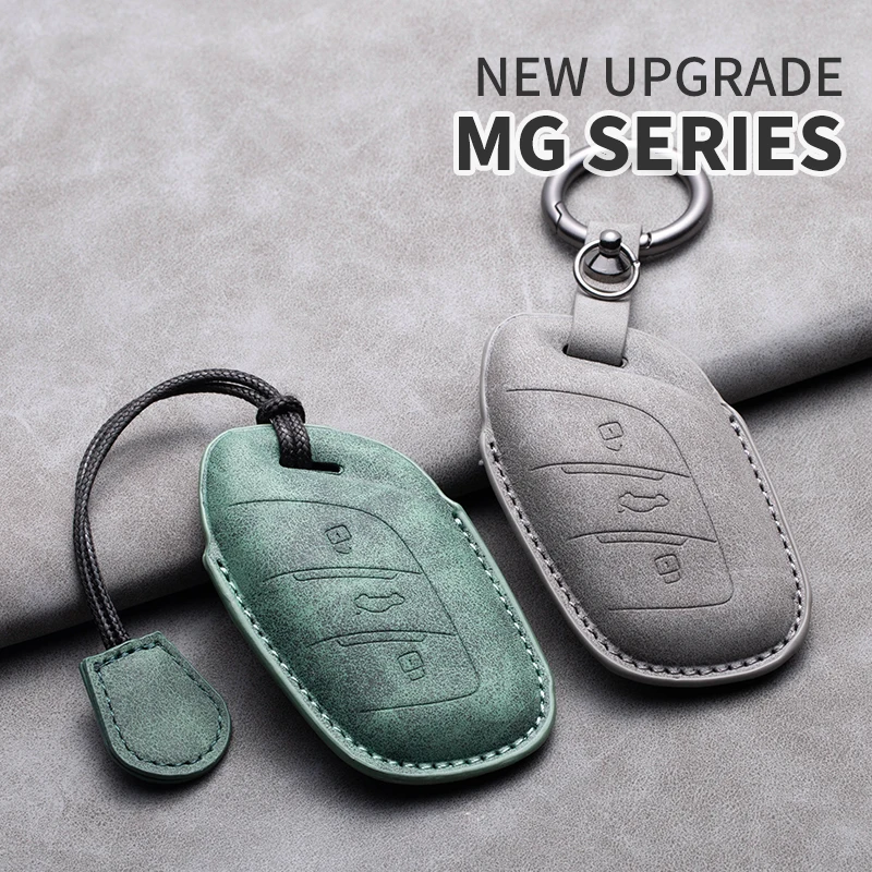 New Fashion Leather Car Key Fob Case Cover For MG ZS EV MG6 EZS HS EHS 2019 2020 Roewe RX5 i6 i5 RX3 RX8 ERX5 Car Accessories