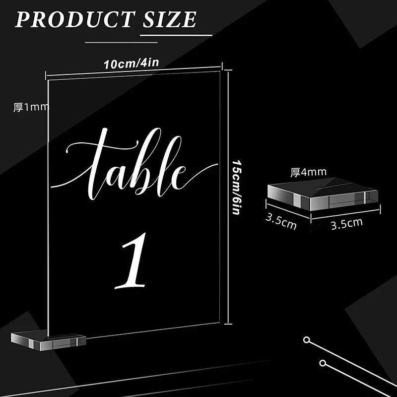 Custom Logo Acrylic Calligraphy Table Numbers With Holder Wedding Event Party Sign Personalized Birtnday Gifts Wedding Sign