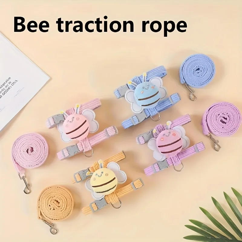 Cat Traction Rope Anti-break Free Special Cat Rope for Going Out I-shaped Adjustable Chest and Back Cat Rope Kitten Collar