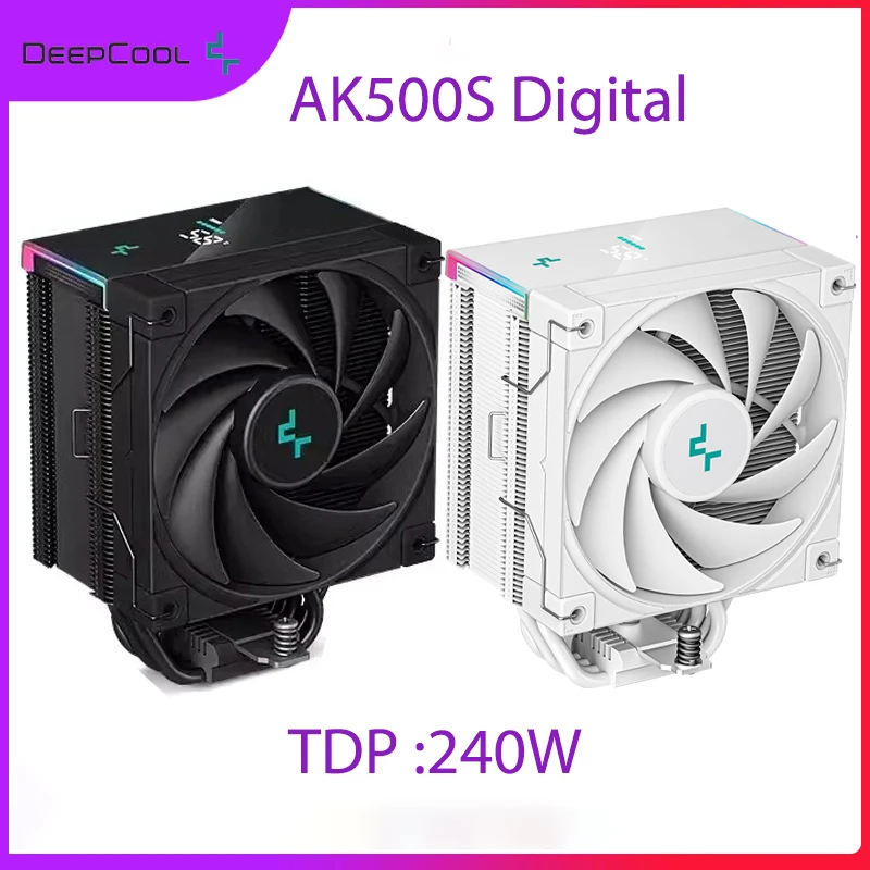 

DeepCool AK500S Digital Display 5 Heat pipes Cpu Cooler Computer Processor Heat Sink Air Cooler For LGA1700 115X 1200 AM4 AM5