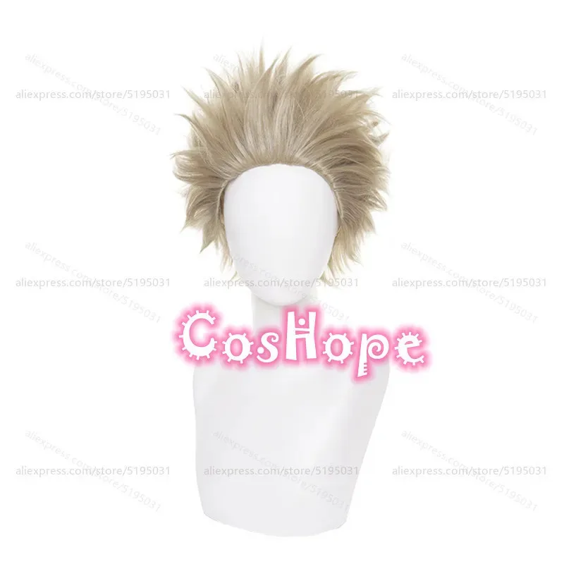 MHA Hawks Men Short Fluffy Gray Brown Wig Anime Cosplay Heat Resistant Synthetic Wigs