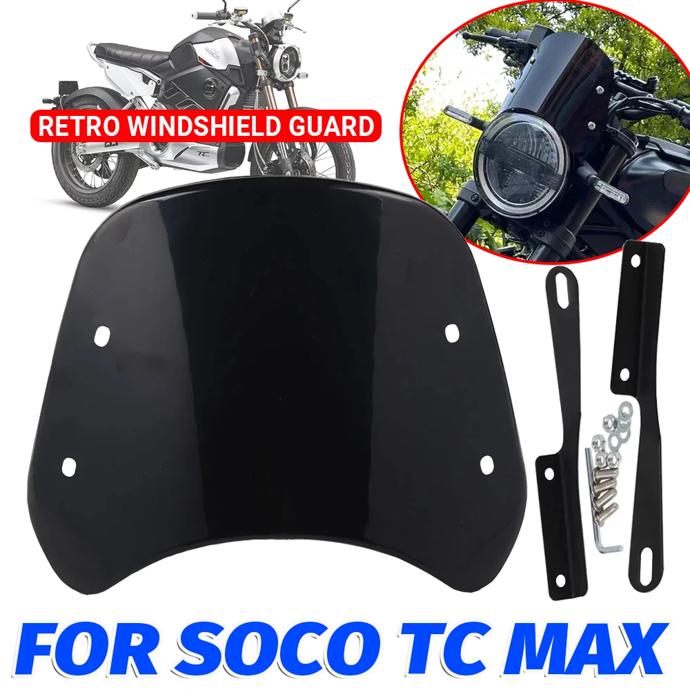 For Super SOCO TC MAX TCMAX Motorcycle Accessories Retro Windscreen Windshield Deflector Wind Shield Guard protection Cover