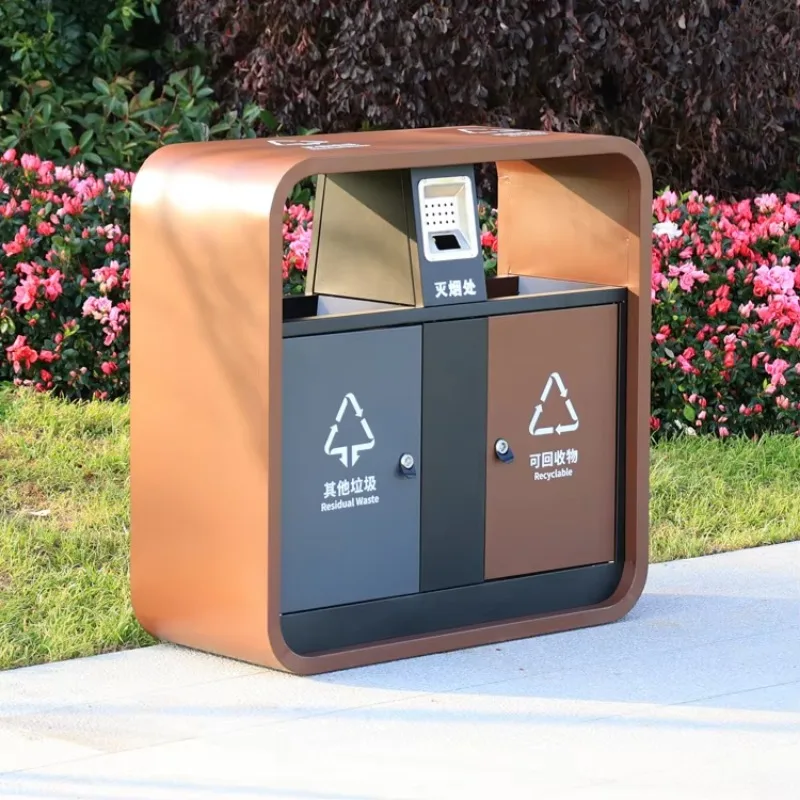 Ash Tray Commercial Garbage Public Trash Bin Recycle Large Metal Stainless Steel Metal Waste Bin Outdoor
