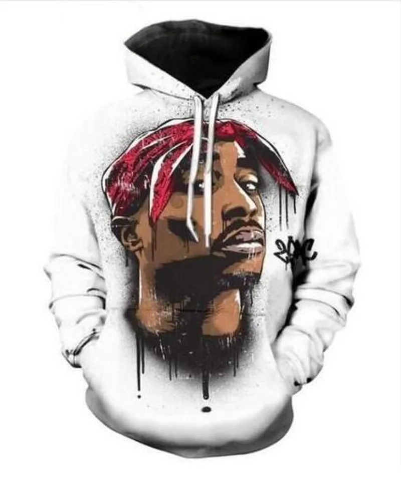 

New Arrival Personality Hoodies Tupac 2pac 3D Printed Pullover Men Women Casual Oversized Hooded Sweatshirts Cool Hoodie