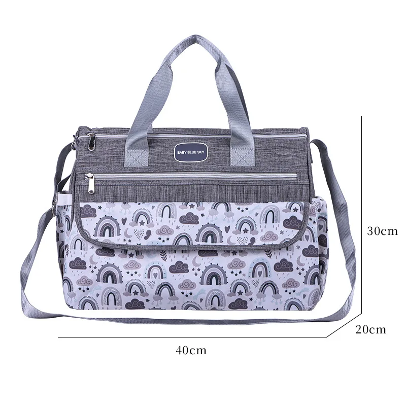 Durable Fashion Prints Single Shoulder Mommy Bag Large Capacity Multi-pocket Diaper Bag Lightweight Portable Maternity Bag Gifts