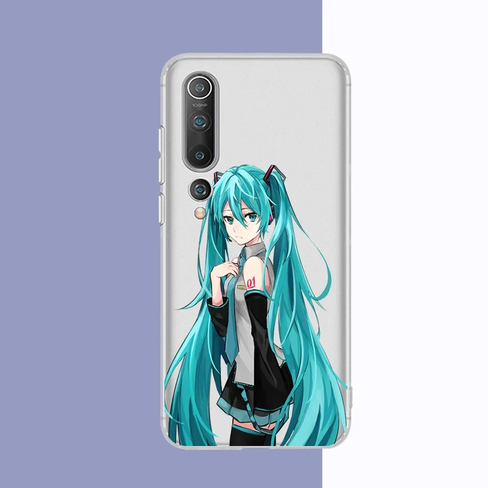 Amine H-Hatsunes-M-Miku girls Phone Case For Samsung S 20 21 22 23 for Redmi Note7 8 9 10 for Huawei P20 30 40 Clear Case