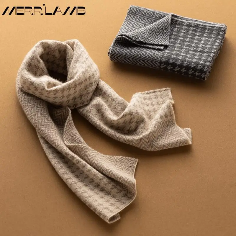 MERRILAMB New High Quality 100% Pure Cashmere Women Scarf Winter Fashion Keep Warm Knitted Pattern Long Scarves 160*30