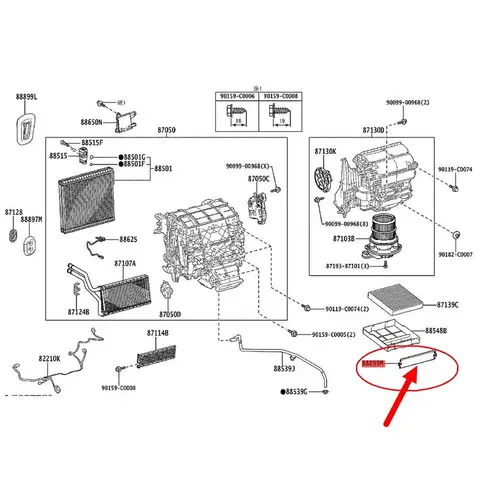 Door Access Cabin Air Filter Cover Cap for Toyota Corolla Matrix RAV4 8854802110 88548-02100