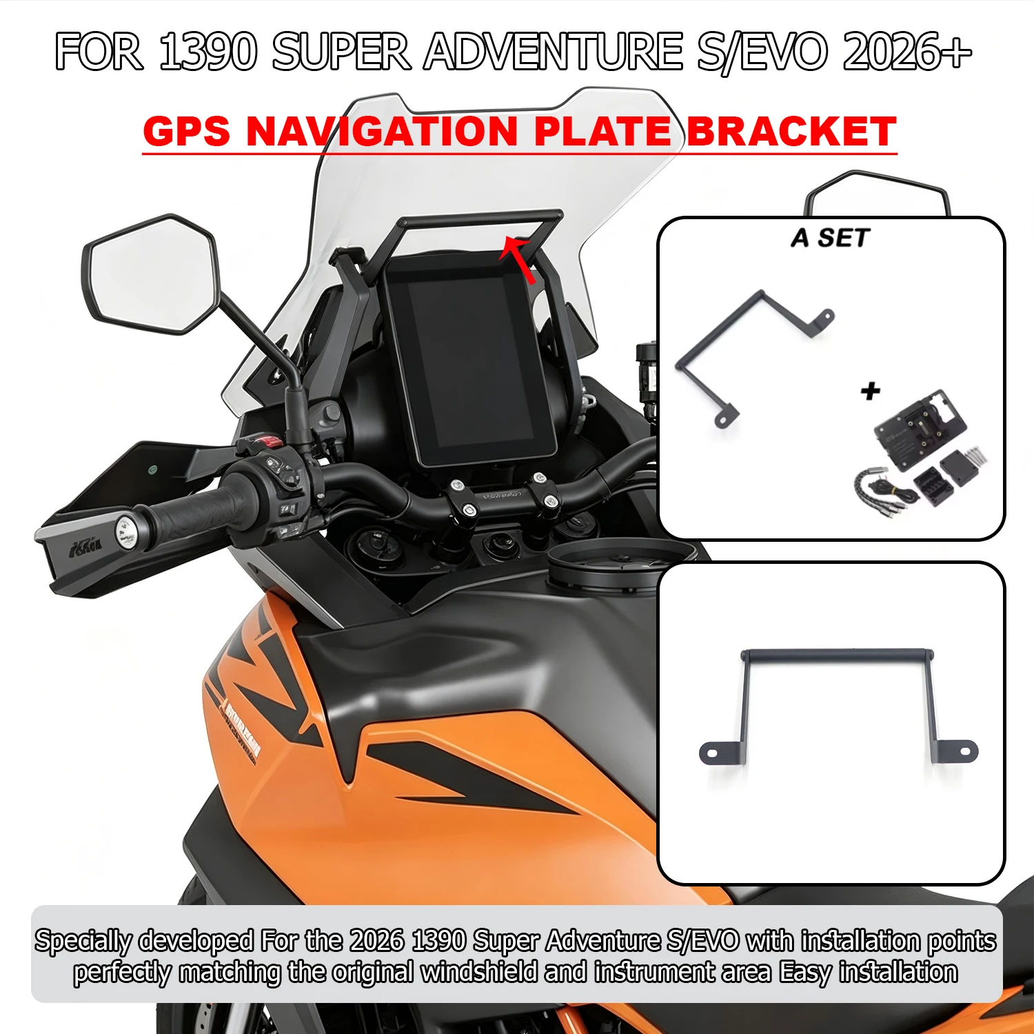 

Precise Fit Mounting Points GPS Plate Bracket Motorcycle Navigator Holder For 1390 Super Adventure S/EVO 2026 Bike Upgrade Parts