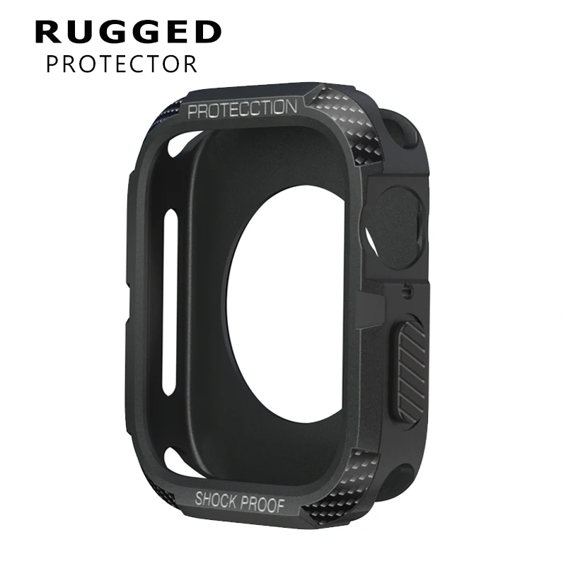 Rugged Cover for Apple Watch Case Series ultra 8 7 6 se 5 4 41mm 45mm 40mm 44mm Cases Soft TPU Shockproof Protector Bumper 49mm