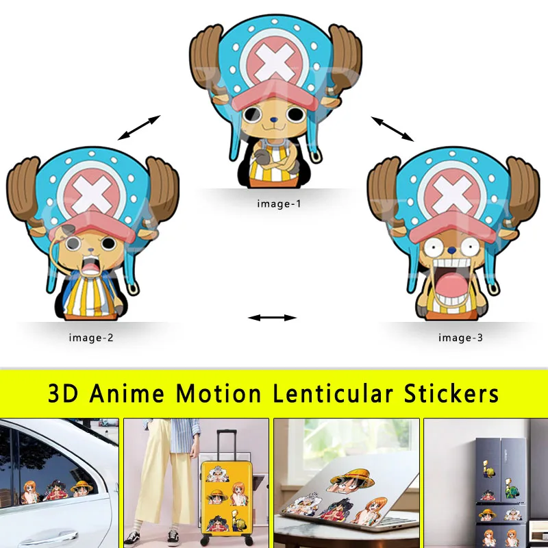 ony Tony Chopper 3D Anime Motion Stickers ONE PIECE Waterproof Decals for Laptop,Car,Refrigerator,Suitcase Etc. Creative Gifts