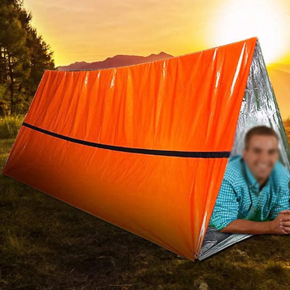 

Аварийное одеяло, водонепроницаемый термосушок Bivy, портативный термоспальный мешок для кемпинга, пешего туризма, приключений на открытом воздухе
