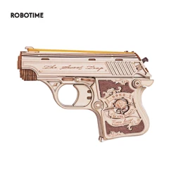 Robotime Rokr 3D Wooden Puzzle Mini Toys Gun for Boys Man Building Block Kits Xmas Gifts for Family Easy Assemble LQ502