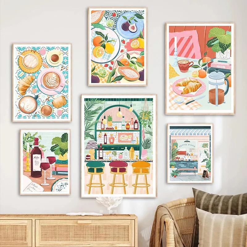 

Fruit Lemon Posters Kitchen Cocktail Bar Wall Art Canvas Painting Still Life And Prints Wall Pictures For Living Room Home Decor
