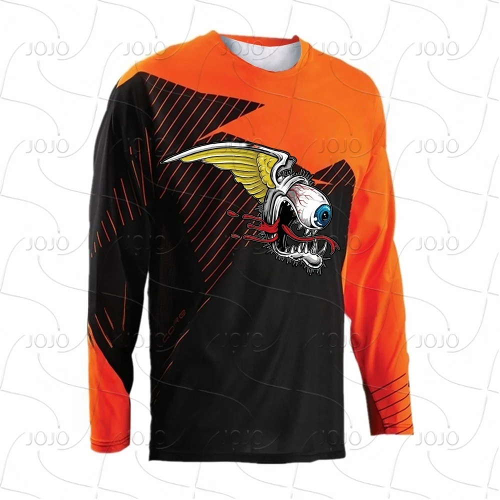 売れ筋オフロードTシャツ バイク乗馬 BMX自転車乗馬 上り坂下り坂対応 速乾性 3Dプリント長袖ジャージ