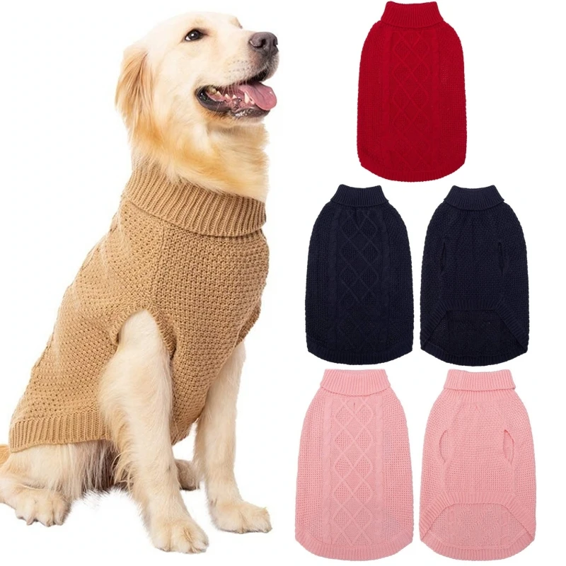 Dog Sweaters Pet Items Winter Warm Clothes for Small Medium Dogs Solid Cotton Cat Coat Jacket Labrador Chihuahua Yorkie Clothing