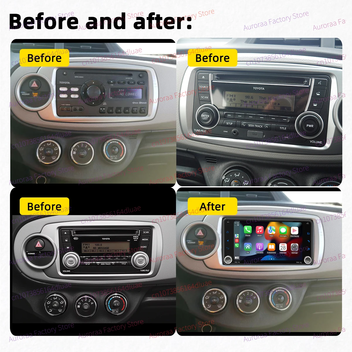 2Din راديو أندرويد سيارة الوسائط المتعددة لتويوتا يارس 3 2013-2020 7 "شاشة نظام تحديد المواقع BT WIFI اللاسلكية Carplay Autoradio ستيريو رئيس وحدة