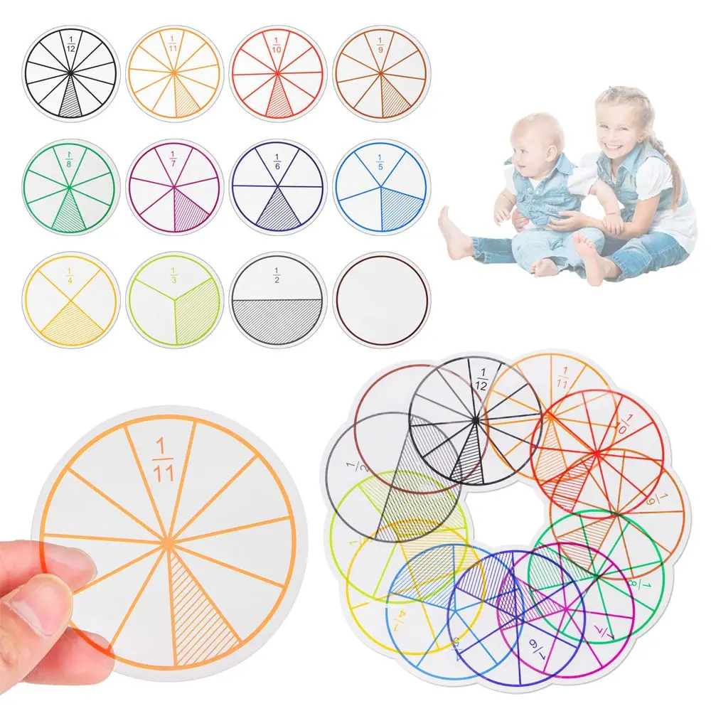 Teaching Resources Montessori Score Question Demonstrator Fractions Circles Toy Fractions Instrument Educational Math Toy