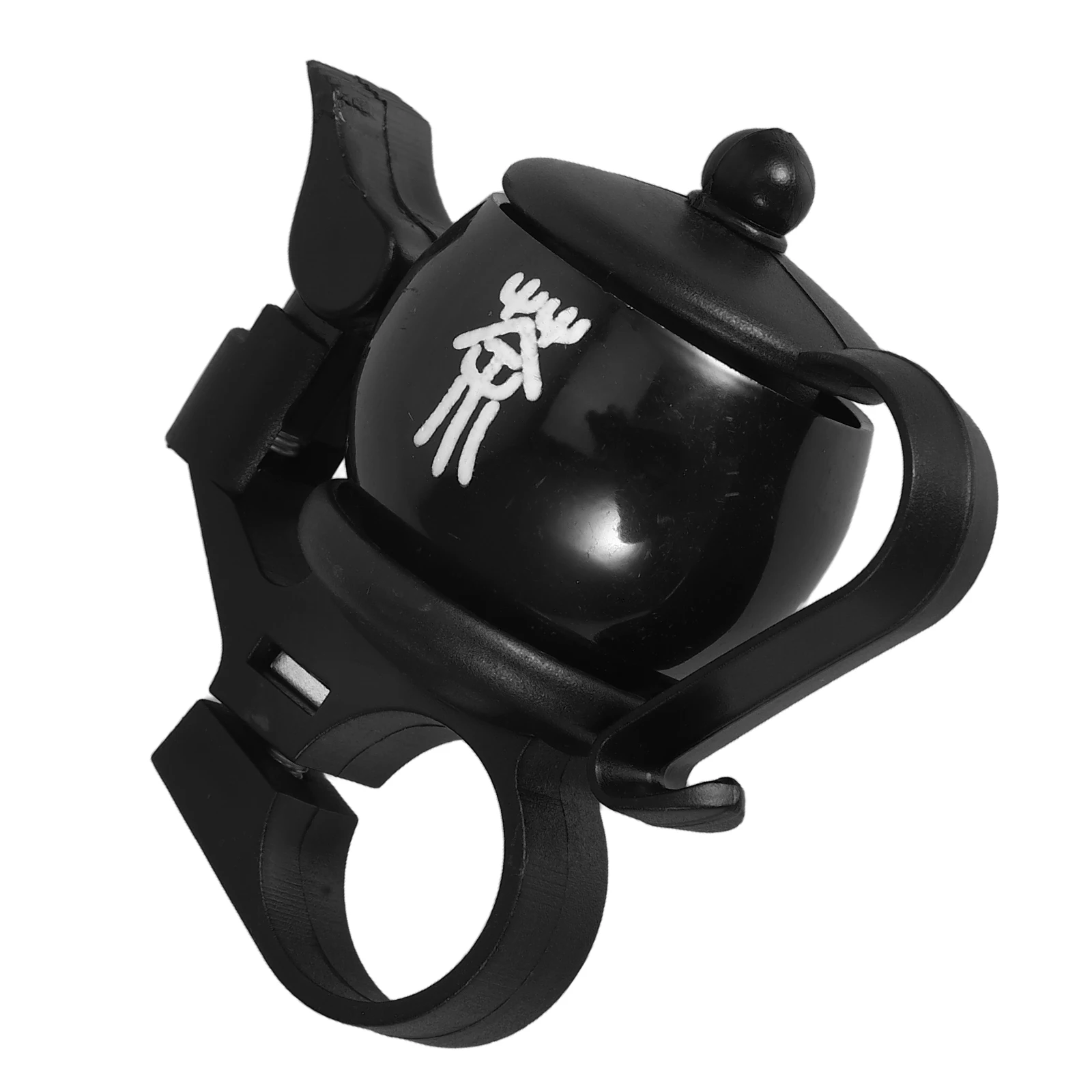 

Novelty Mini Teapot Shaped Bicycle Bell Black Aluminum Loud Clear Sound Handlebar Screw Attachment Bike Accessories