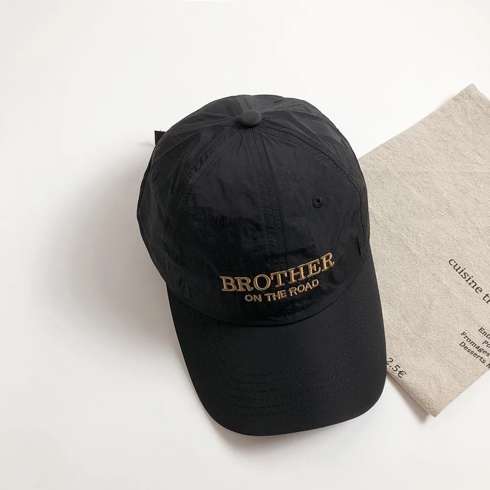 Vintage Adjustable BROTHER Embroidery Baseball Cap Lightweight Curved Brim Dad Hat Minimal Sun Protection Hat For Women Man